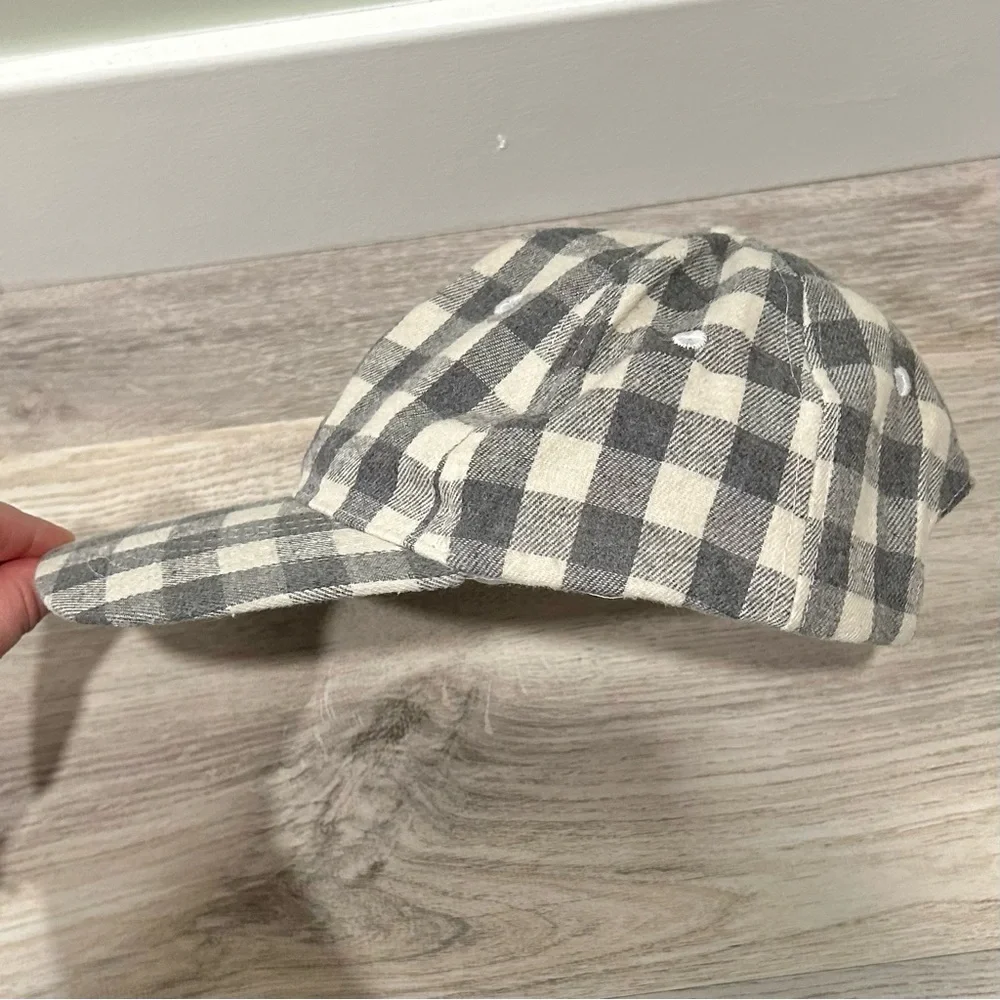 Cocus Pocus Buffalo Check Baseball Cap Gray Cream Adjustable Hat One Size - Picture 5 of 8